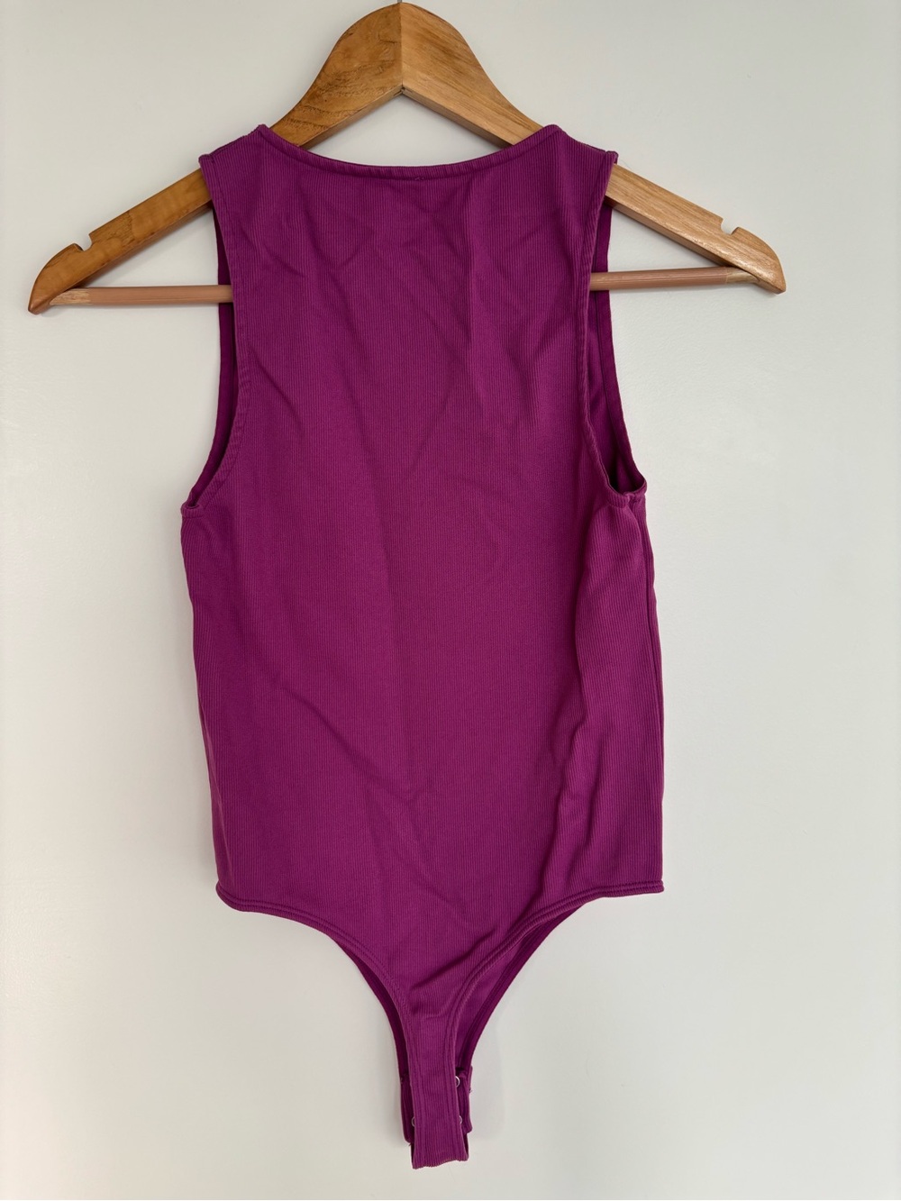 Dynamite 12” PTP Women’s Ribbed Tank One-Piece Bodysuit, Purple, Size Small. - Picture 5 of 8